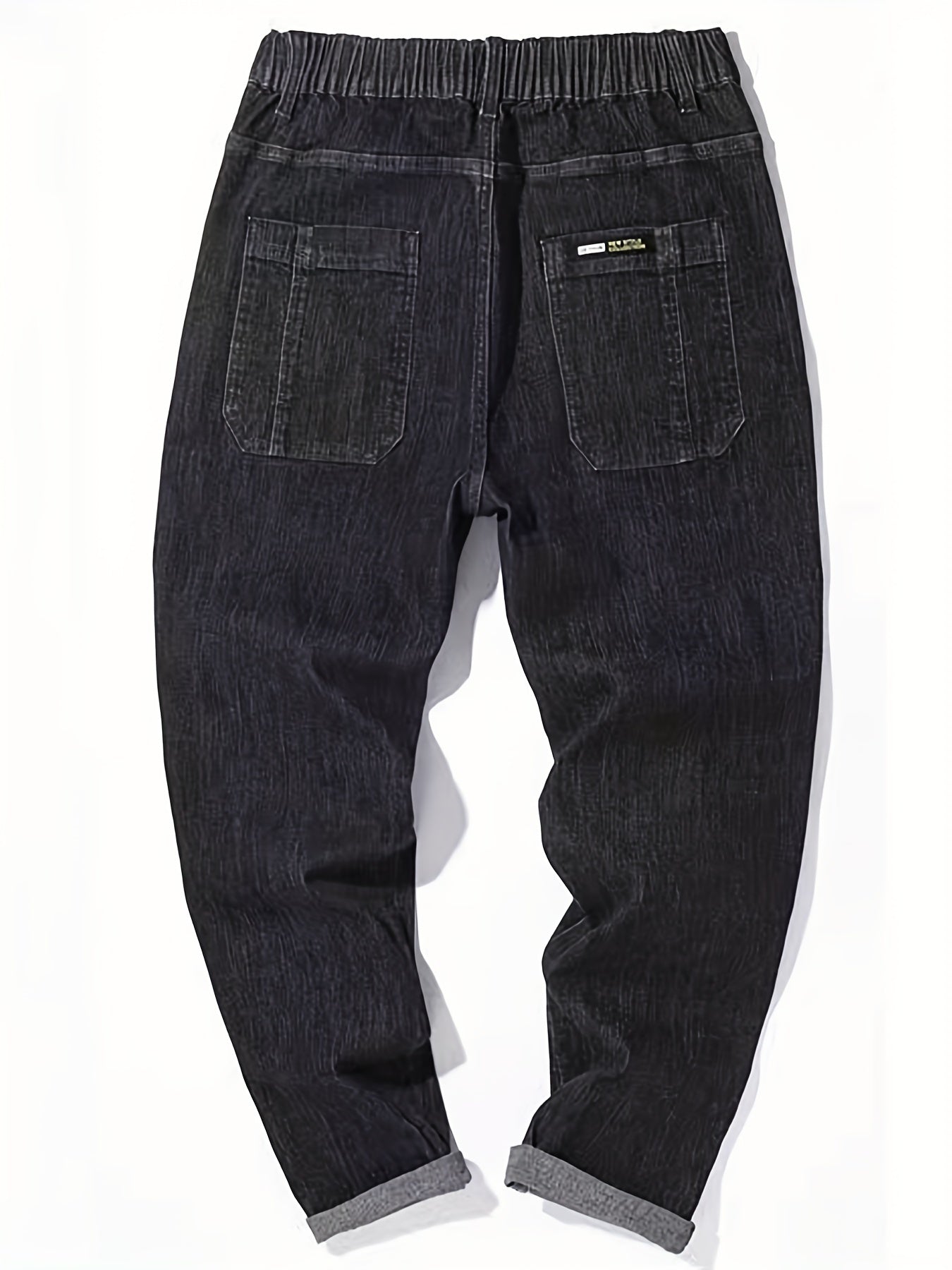 Men's Casual Denim Harem Pants with Pockets