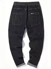 Men's Casual Denim Harem Pants with Pockets