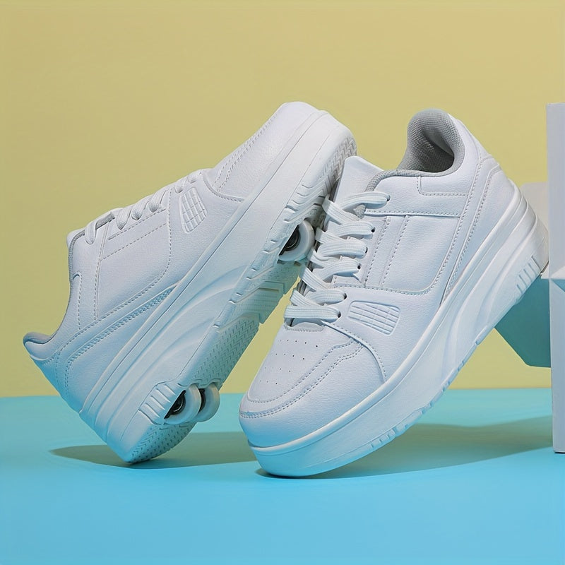 Chunky Skate Shoes - Wear Resistant & Breathable - Removable Four Wheel Design