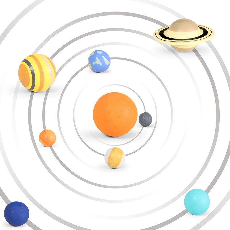 Solar System Puzzle Kit with Planets Stars & Moons in Red PVC