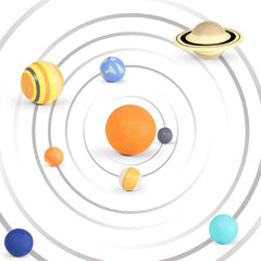 Solar System Puzzle Kit with Planets Stars & Moons in Red PVC