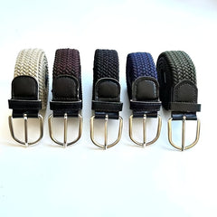 Casual Elastic Braided Belt with Alloy Buckle