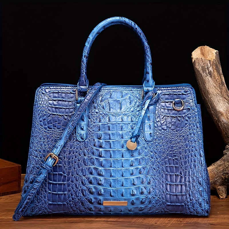 Crocodile Embossed Crossbody Handbag