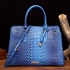 Crocodile Embossed Crossbody Handbag