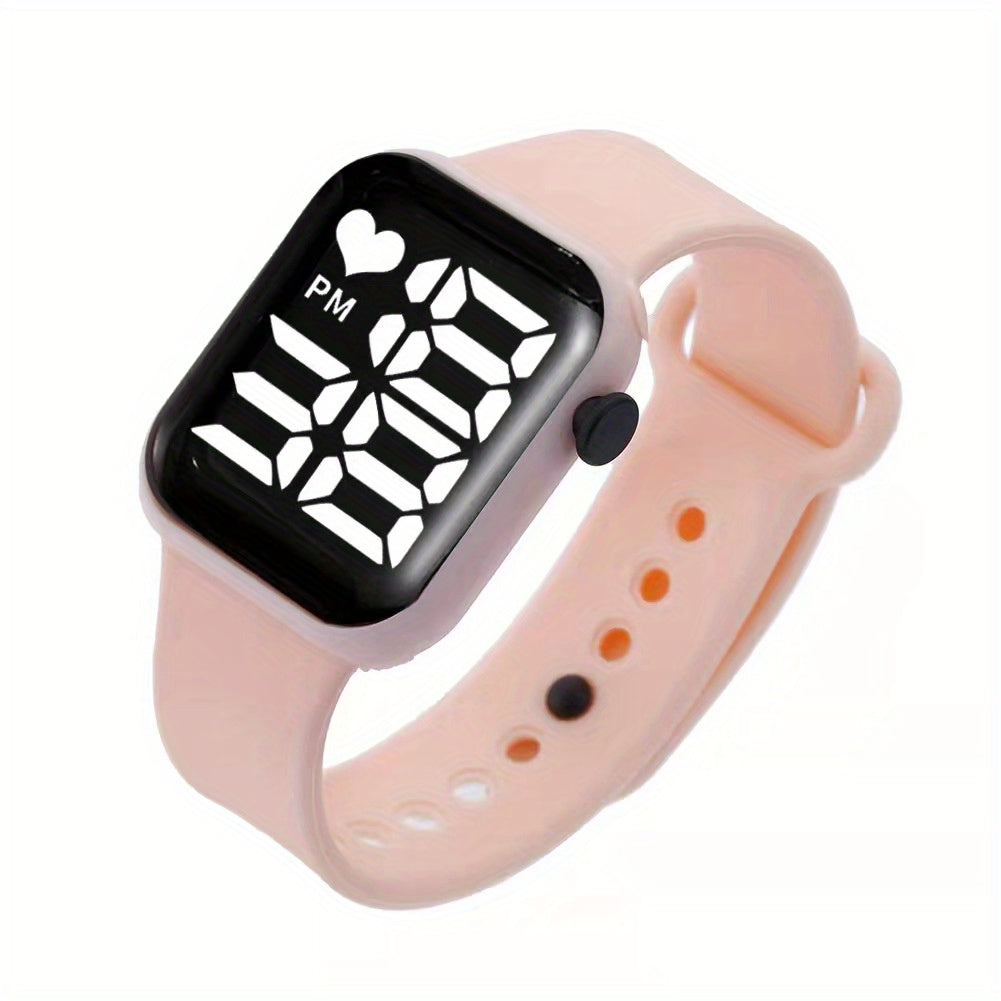 Kids Glow Square Electronic Watch with Silicone Strap