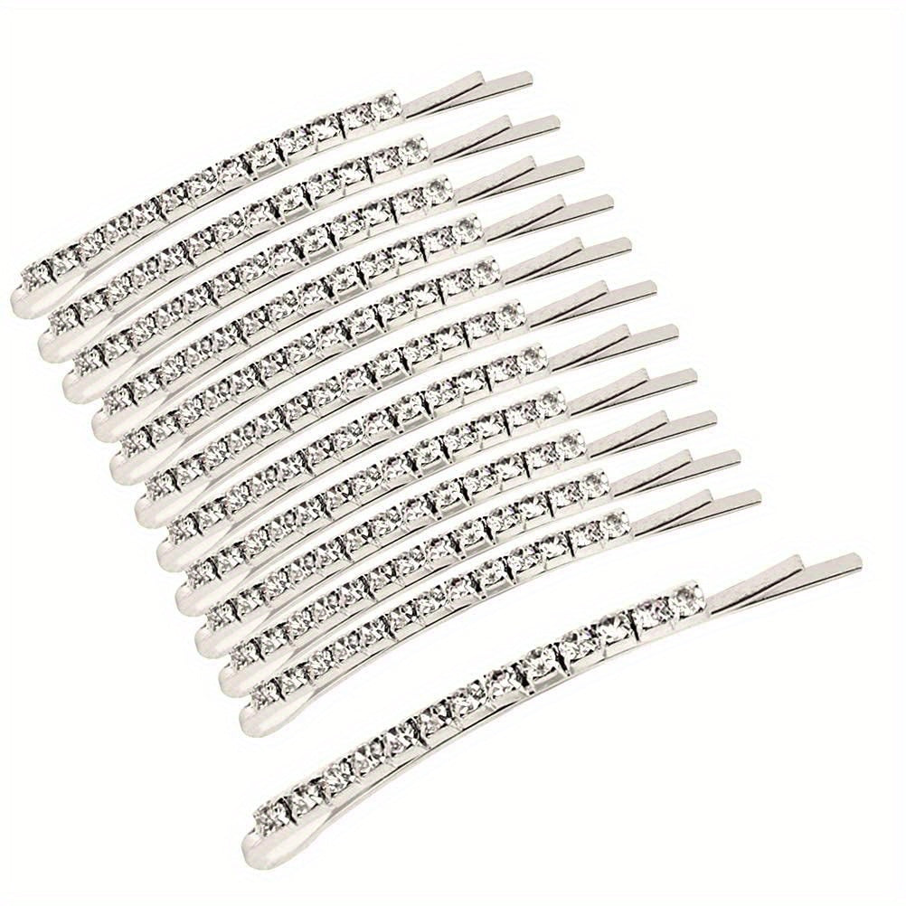 12pcs Rhinestone Hair Clips Shining Headwear Non Slip Accessory