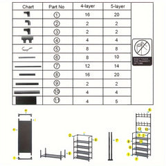 Metal Floor Coat Rack Clothes Rack Bedroom Hanging Clothes Rack Assembly