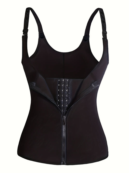 Tummy Control Shapewear Tank Top Zipper Open Bust Corset