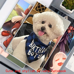 Personalized Pet Photo Notebook - Dog w/ Plaid Bandana & Birthday Boy Text