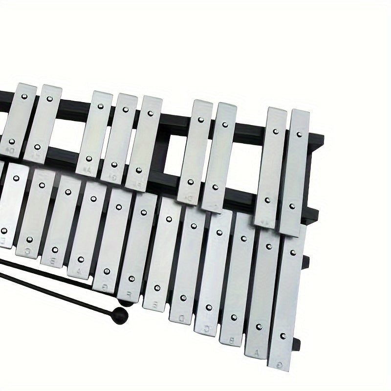 30 Note Glockenspiel Xylophone Foldable Wooden Frame Aluminum Bars Percussion