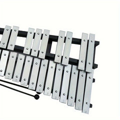 30 Note Glockenspiel Xylophone Foldable Wooden Frame Aluminum Bars Percussion