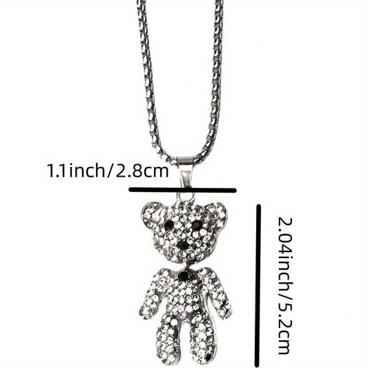 Titanium Steel Bear Pendant Necklace Gift for Boys and Girls