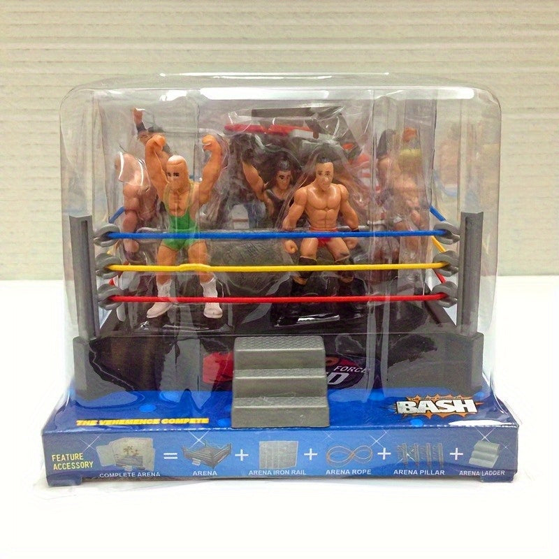 Mini Wrestling Action Figures and Accessories with 12 Wrestlers