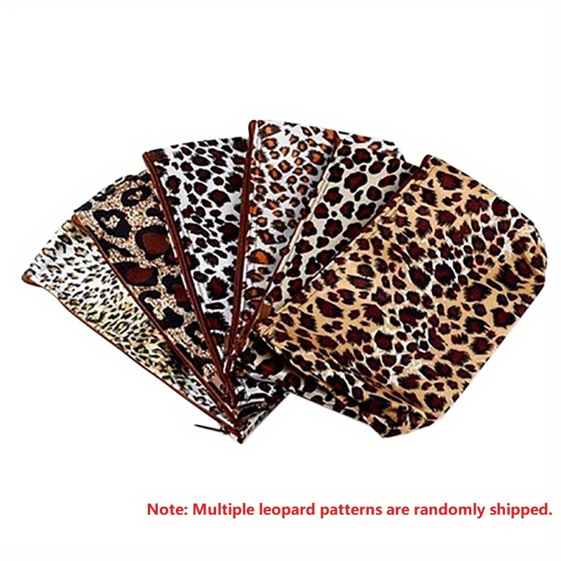 Leopard Print Makeup Bag with Zipper for Travel & Cosmetics Org
