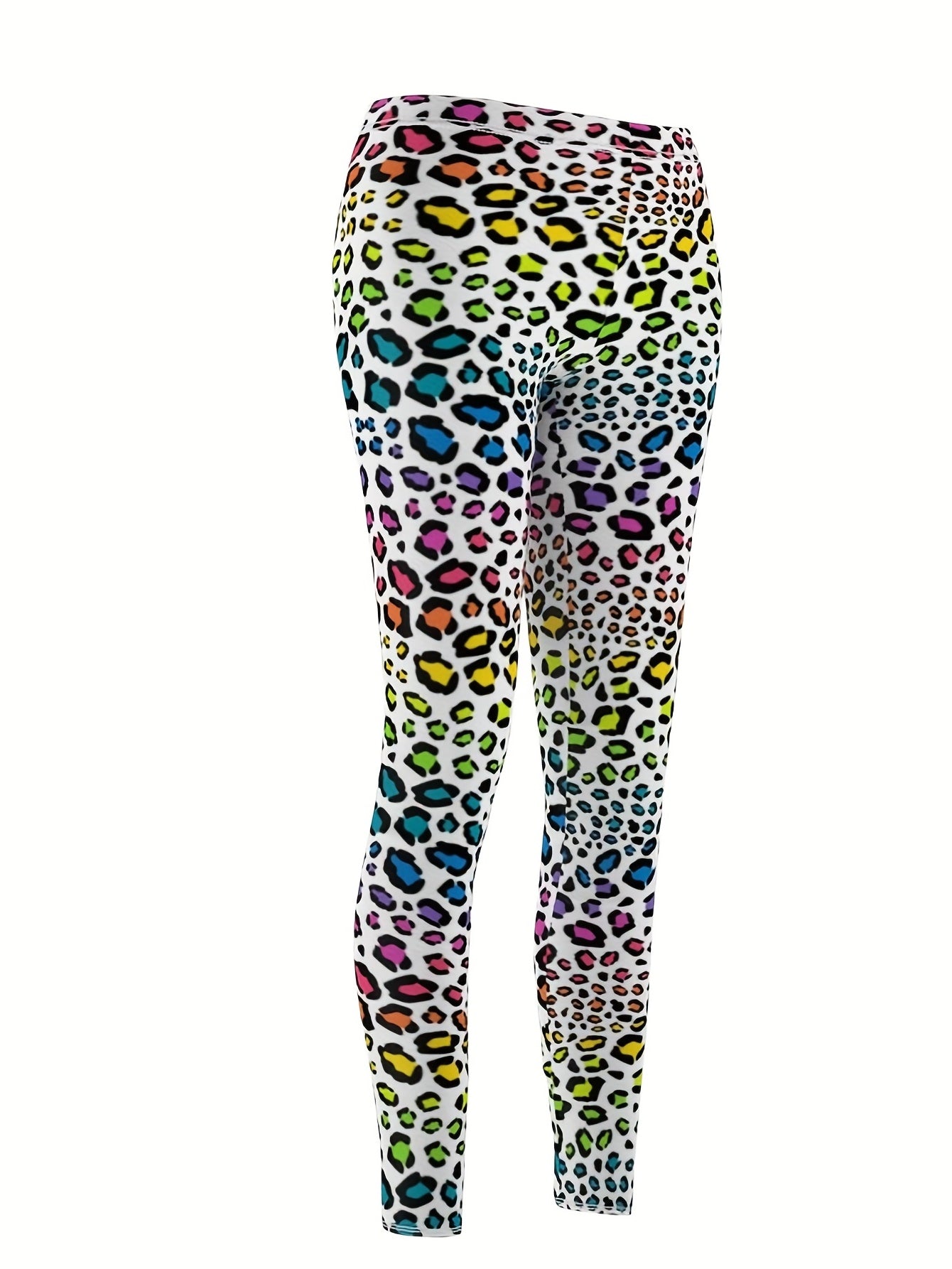 Leopard Print Skinny Leggings Casual Stretchy Leggings