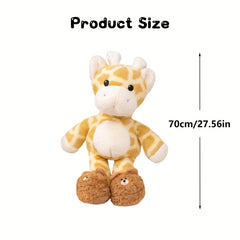 Large Giraffe Plush Toy - Brown & Spotted Cartoon Animal Stuffed Animal