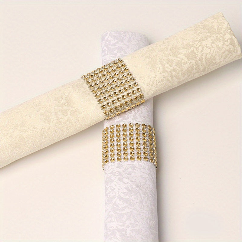 6pcs Rhinestone Napkin Rings for Parties, Weddings, and Gatherings