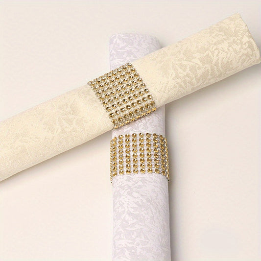 6pcs Rhinestone Napkin Rings for Parties, Weddings, and Gatherings