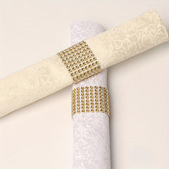 6pcs Rhinestone Napkin Rings for Parties, Weddings, and Gatherings