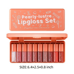 10 Orange Water Light Lip Glaze Set for Women