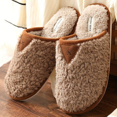 Cozy Plush House Slippers for Men - Anti-Skid Indoor Shoes