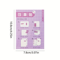 20 Sheets Tearable Sticky Notes Student Multifunction Note Paper