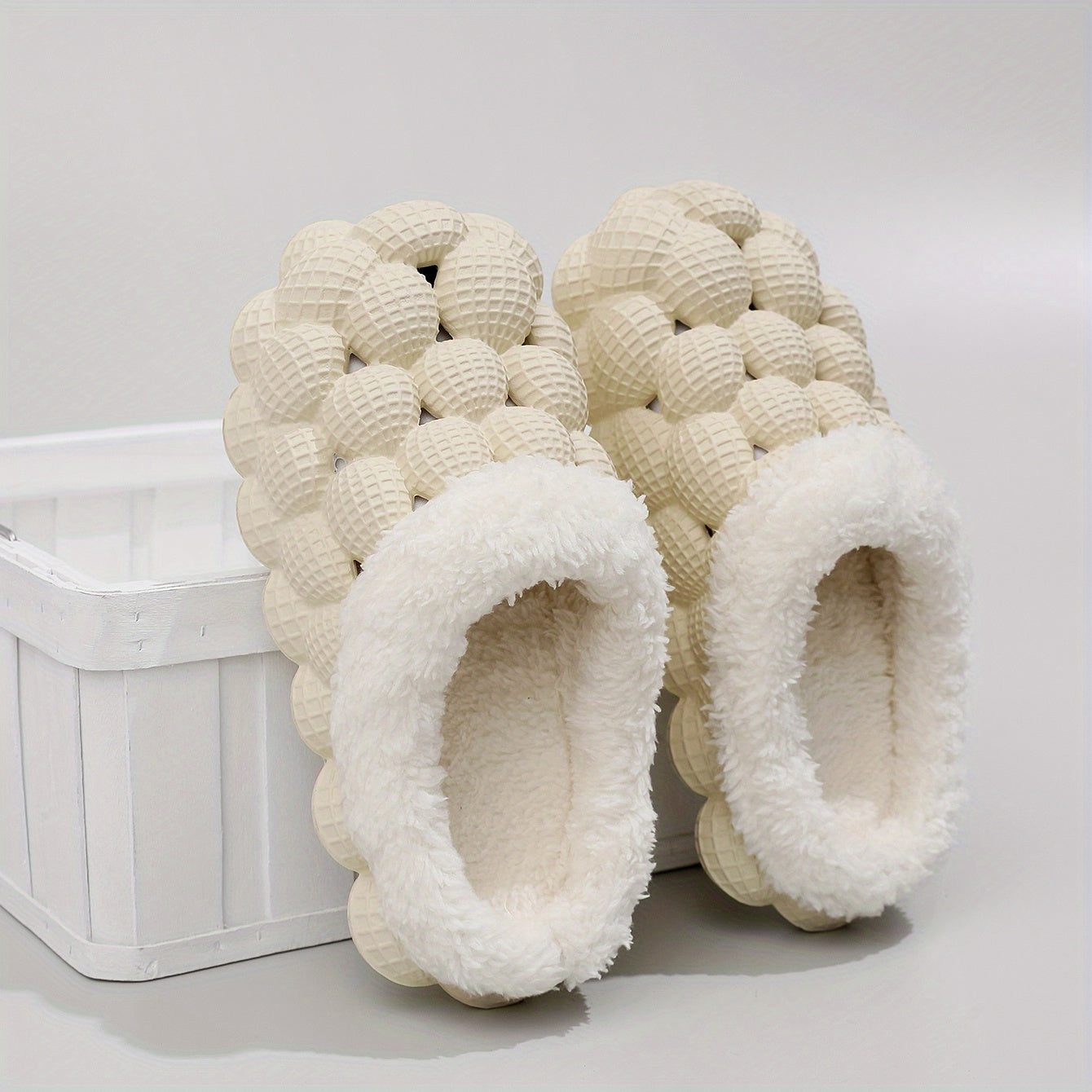 Bubble Plush Slides Slippers Soft Sole Non Slip Shoes