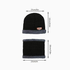 Men's Winter Beanie Hat Scarf Set Fleece Lined