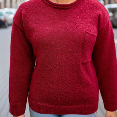  Casual Sweater Women's Plus Solid Long Sleeve Round Neck Jumper