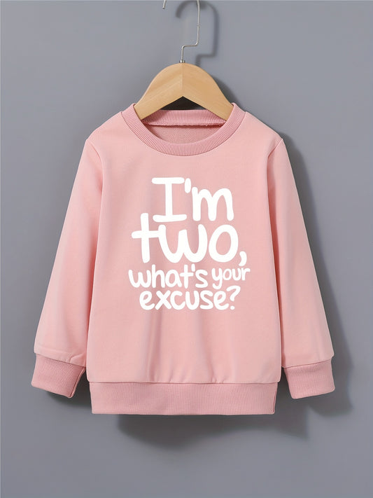 Boys Sweatshirt I'M TWO Print Casual Top Kids Clothes