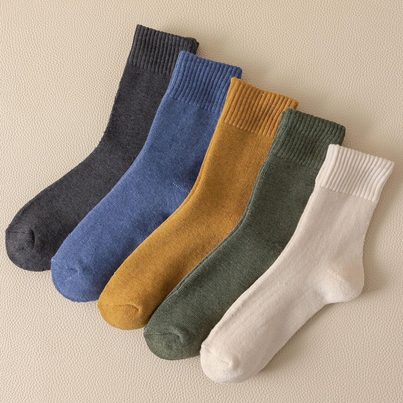 5 Pairs Women's Winter Boot Socks Thickened Warm Mid Tube Socks