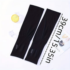 Arm Sleeves Women Men Minimalist Solid Sunscreen Ice Sleeves Nylon Gloves