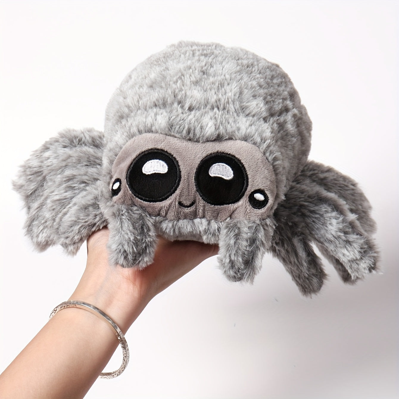 2pcs Plush Spider Toy Soft Polyester Prank Prop Halloween Decor