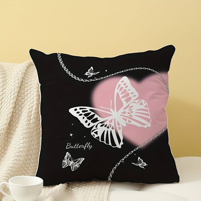 Butterfly Chain Soft Printed Pillow for Home Decoration