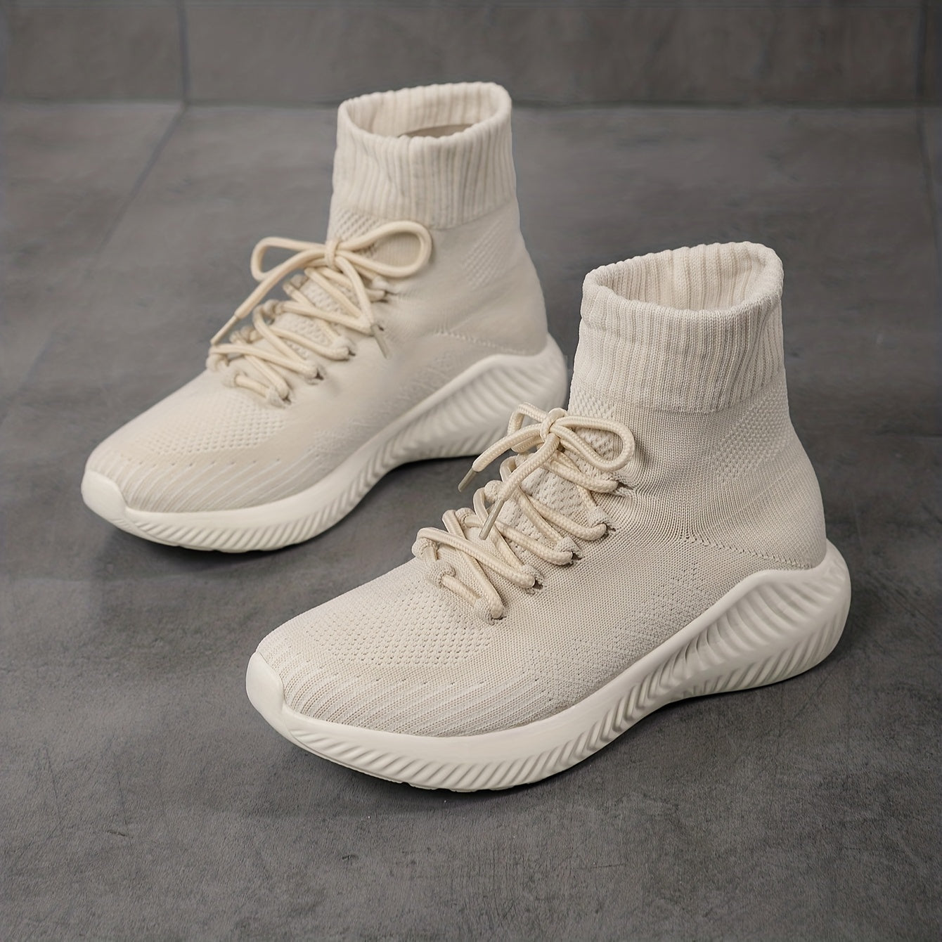 Women's High Top Lace-up Sock Sneakers