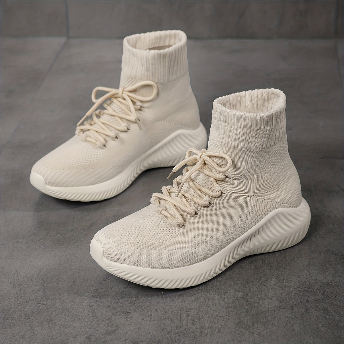 Women's High Top Lace-up Sock Sneakers