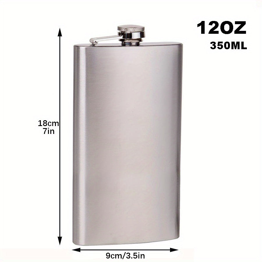 Stainless Steel Wine Jug with Funnel Pocket for Whiskey Alcohol, 7oz