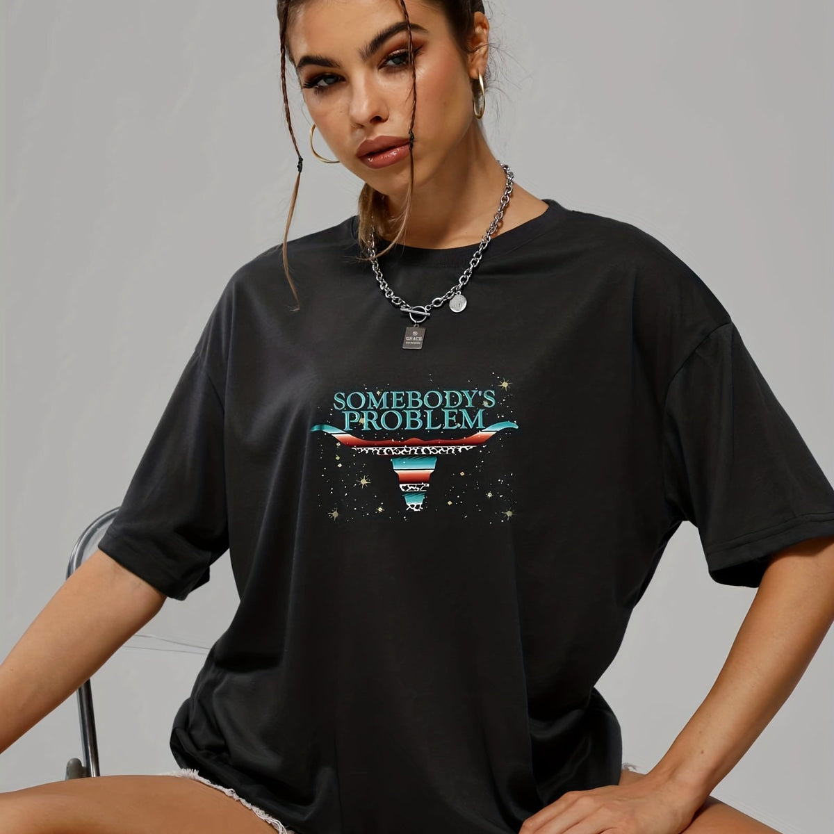 Casual Loose Sports Round Neck Short Sleeve T shirts Women's Summer Tops