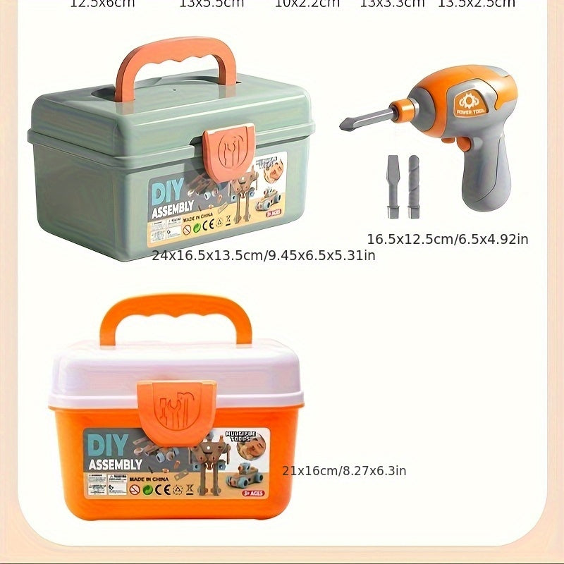 Kids Wooden Block Assembly Tool Set Toy