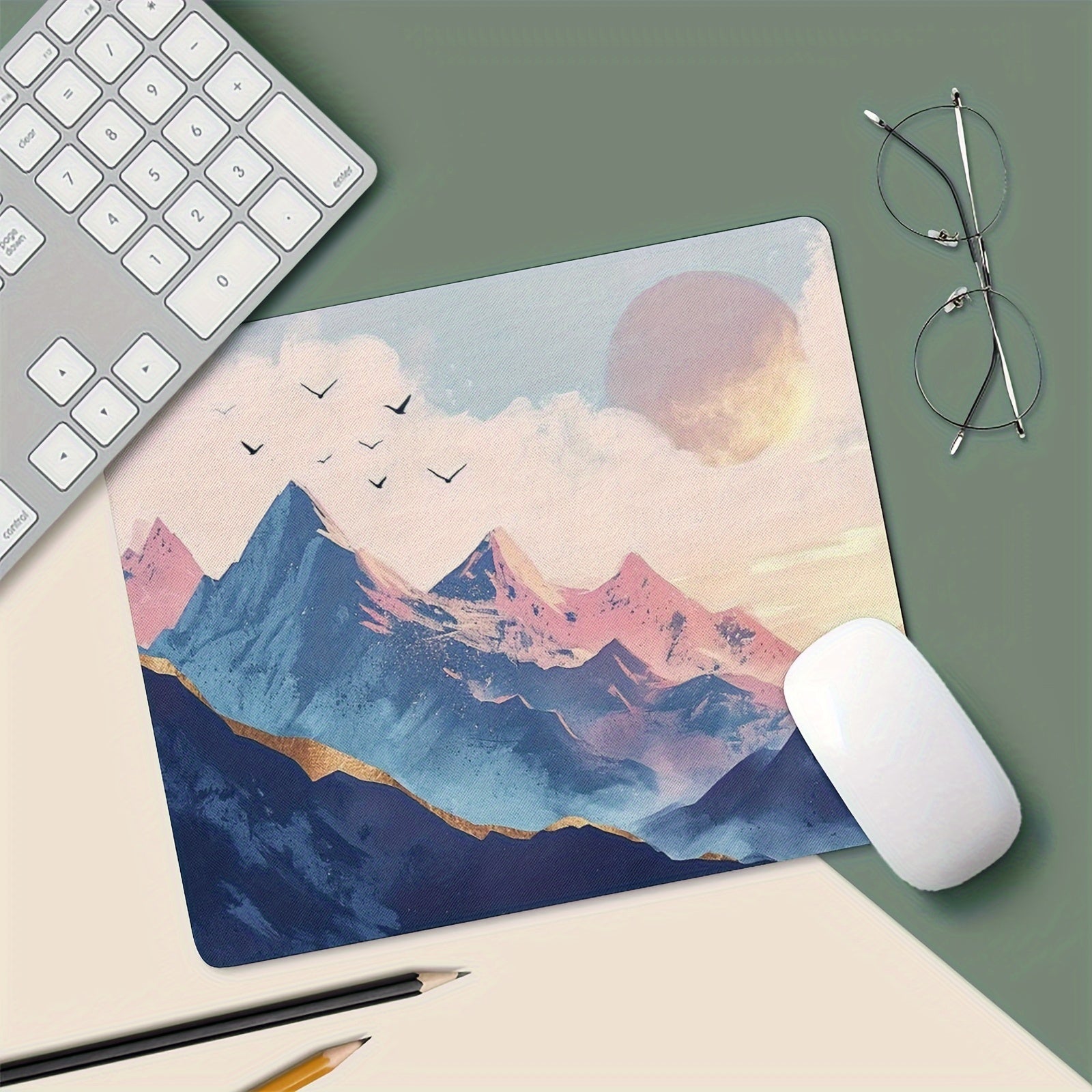 Mountain Mouse Pad Natural Art Mouse Pad Square Waterproof Mouse Pad