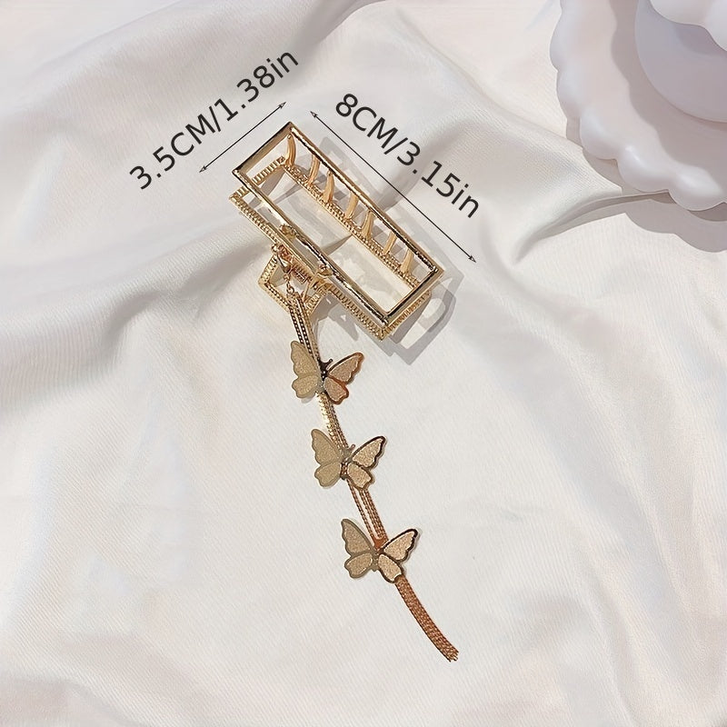 2pcs Butterfly Tassel Hair Claw Clip Non-slip Barret