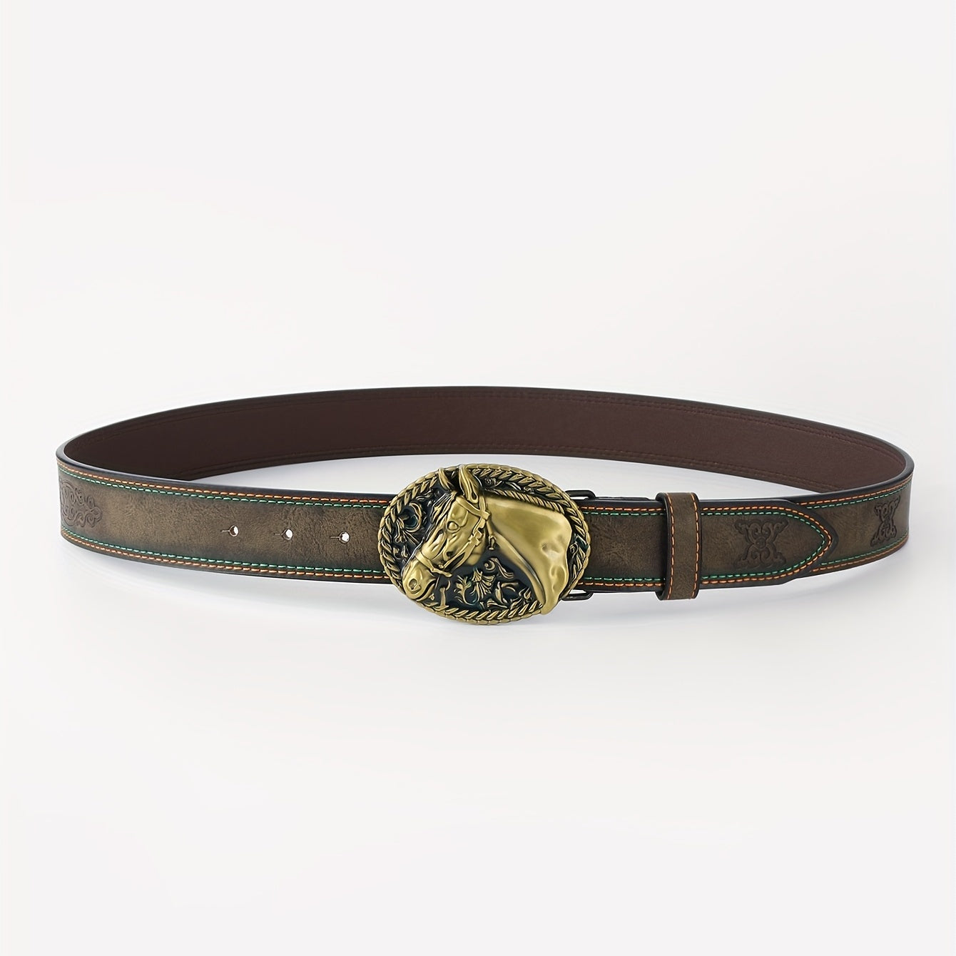 Men's Yellow Buckle Belt PU Leather