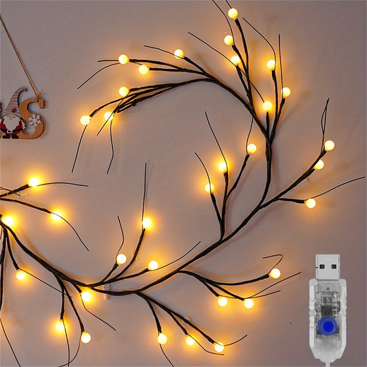 7ft Bendable Artificial Branches Lights USB Plug 48 LEDs Lighted Willow Vine