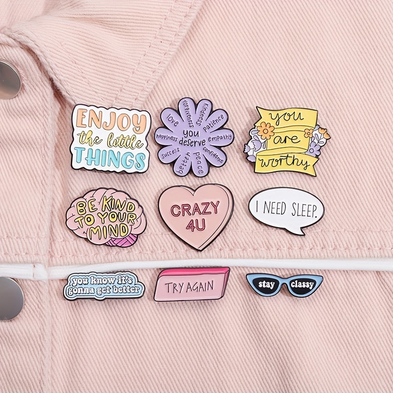 Stay Classy Enamel Pins You're Enough You Deserve Brooches Lapel Badges Slogan