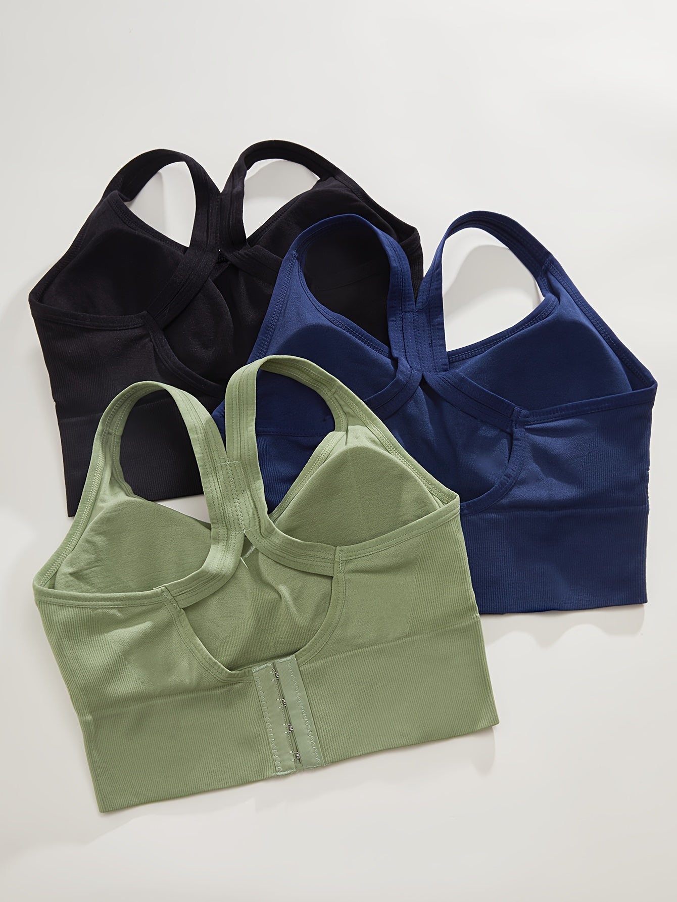 3pcs Wireless Sports Bras Push Up Shockproof Bra