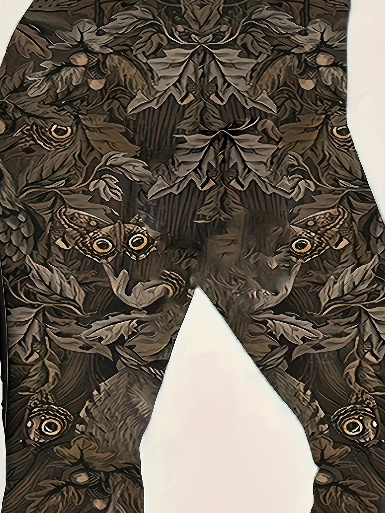 Women's Plus Wolf Print High Rise Flared Leg Trousers