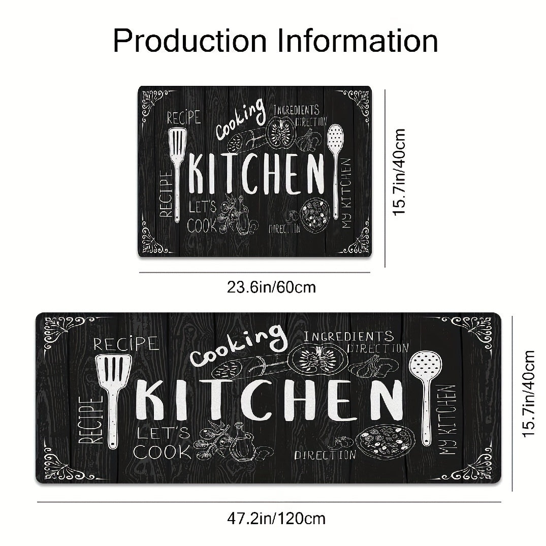 Soft Flannel Anti Fatigue Kitchen Mat Gothic Room Decor 16x48 Inches