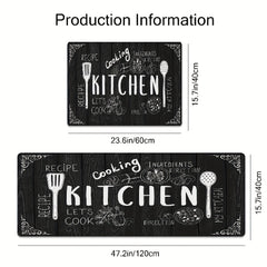 Soft Flannel Anti Fatigue Kitchen Mat Gothic Room Decor 16x48 Inches