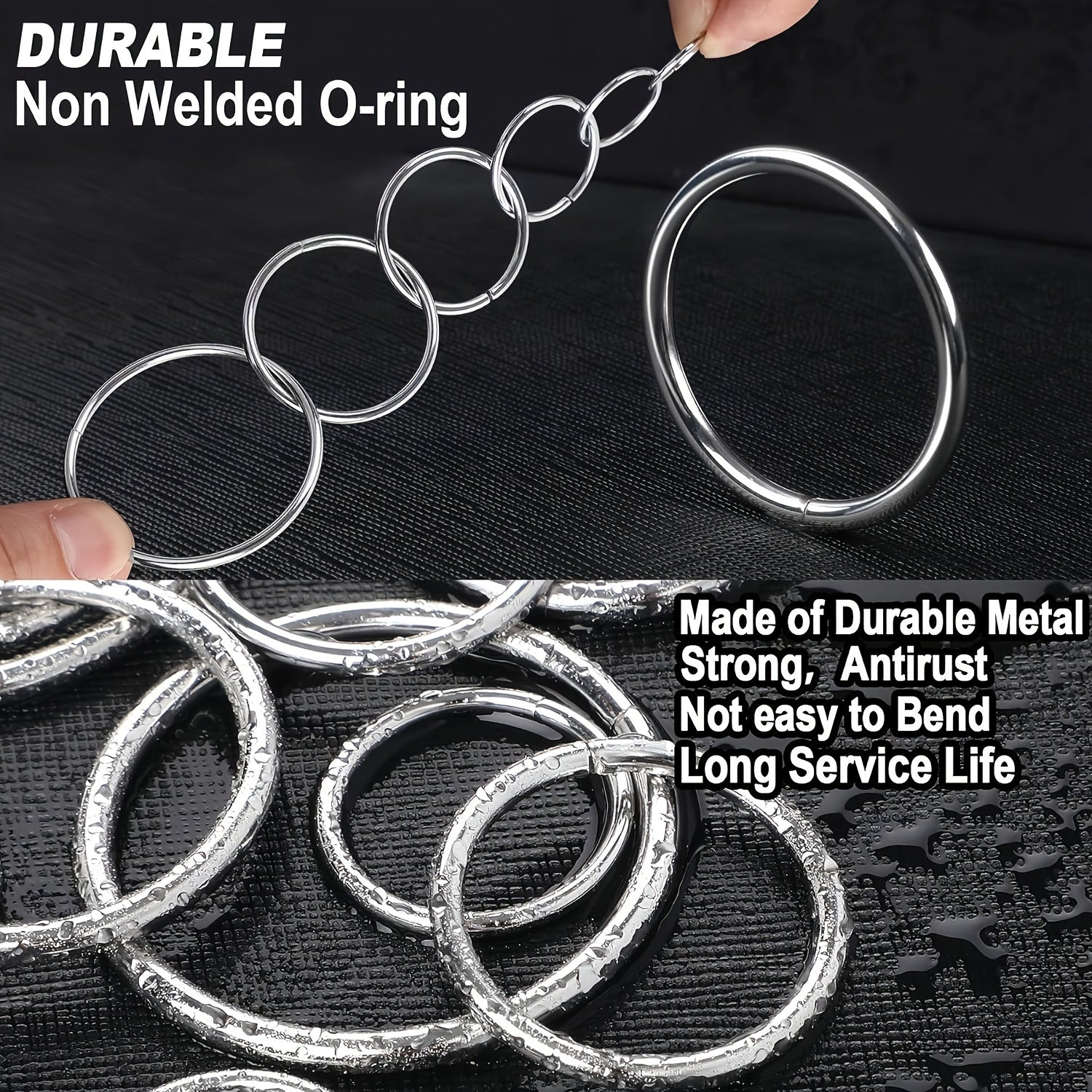 15pcs Metal O ring Keychain Bag Hanging Key Ring