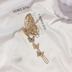 2pcs Butterfly Tassel Hair Claw Clip Non-slip Barret